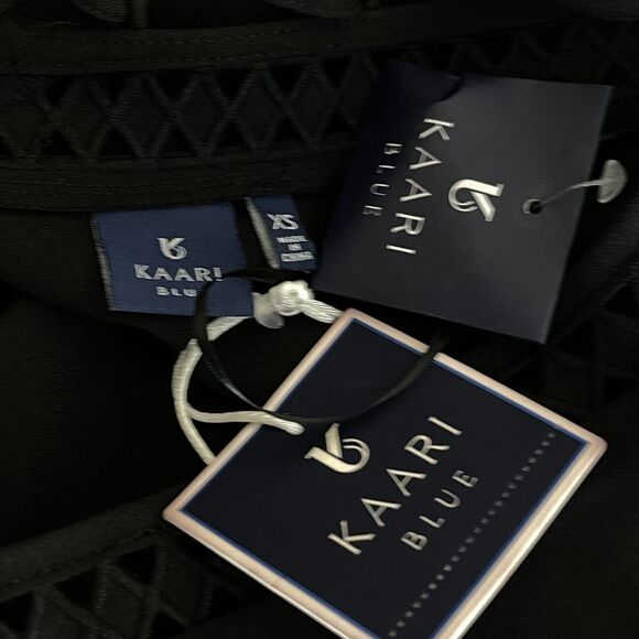 New KAARI Blue Cold Shoulder Lace Up Long Sleeve Dress Women's Size XS - Picture 3 of 10